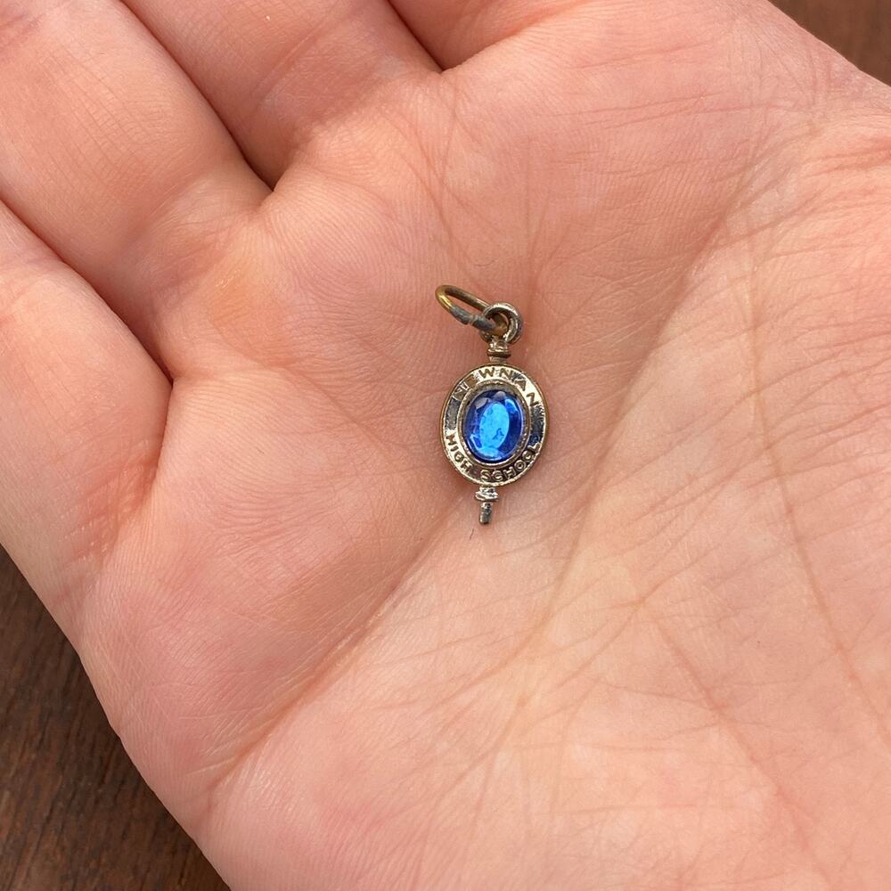 Vintage Kinney 925 Sterling Silver "Newnan High School" Pendant Bracelet Charm